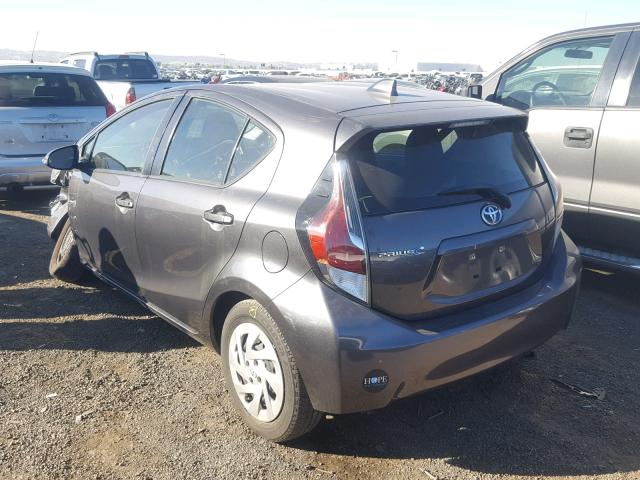 JTDKDTB38G1136130 - 2016 TOYOTA PRIUS C CHARCOAL photo 3