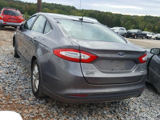 3FA6P0HR0DR292933 - 2013 FORD FUSION SE GRAY photo 3