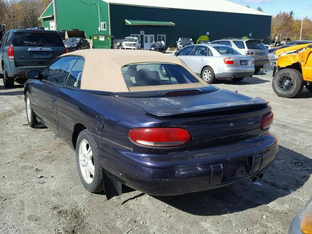 3C3EL55H6VT508397 - 1997 CHRYSLER SEBRING JX BLUE photo 3