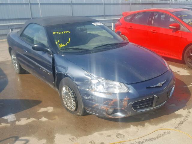 1C3EL45U61N728415 - 2001 CHRYSLER SEBRING LX BLUE photo 1