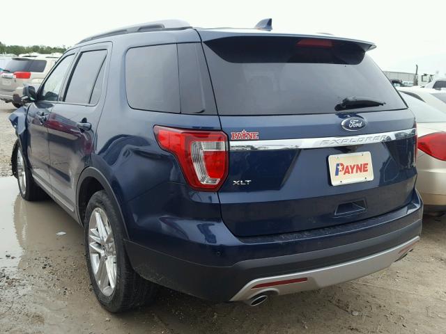 1FM5K7D86HGA87099 - 2017 FORD EXPLORER X BLUE photo 3