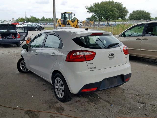 KNADM5A3XE6376847 - 2014 KIA RIO LX WHITE photo 3