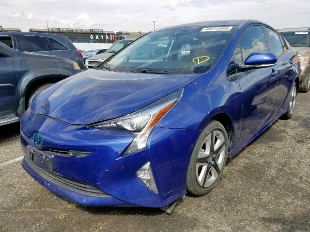 JTDKARFU9G3518511 - 2016 TOYOTA PRIUS BLUE photo 2