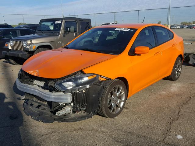 1C3CDFBB4ED702071 - 2014 DODGE DART SXT ORANGE photo 2