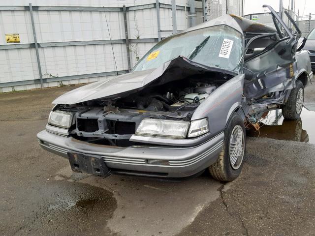 1G2NE54U7MC601481 - 1991 PONTIAC GRAND AM L GRAY photo 2