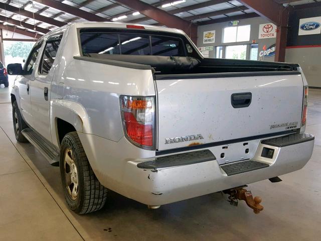 2HJYK16246H538471 - 2006 HONDA RIDGELINE SILVER photo 3