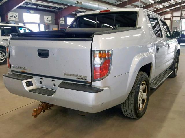 2HJYK16246H538471 - 2006 HONDA RIDGELINE SILVER photo 4