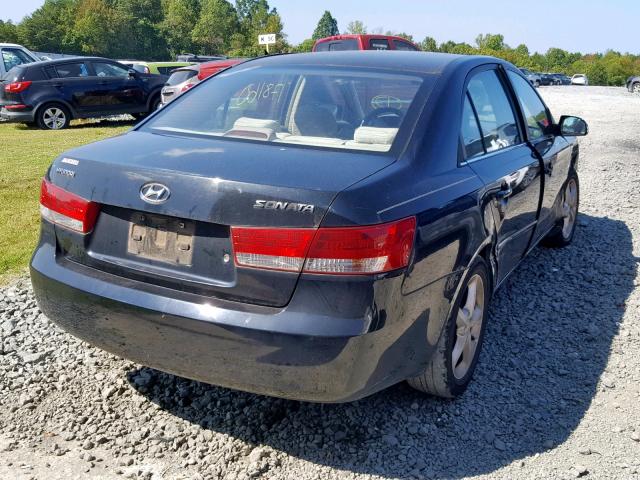 5NPET46C77H202708 - 2007 HYUNDAI SONATA GLS BLACK photo 4