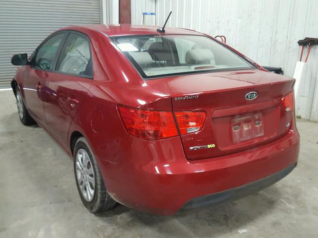 KNAFU4A25C5557710 - 2012 KIA FORTE EX RED photo 3