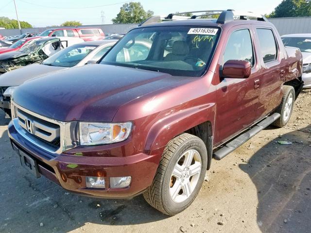 5FPYK16579B101967 - 2009 HONDA RIDGELINE BURGUNDY photo 2