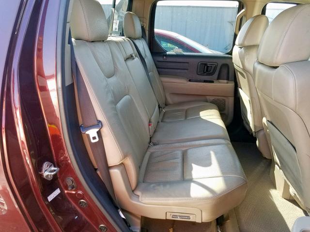 5FPYK16579B101967 - 2009 HONDA RIDGELINE BURGUNDY photo 6