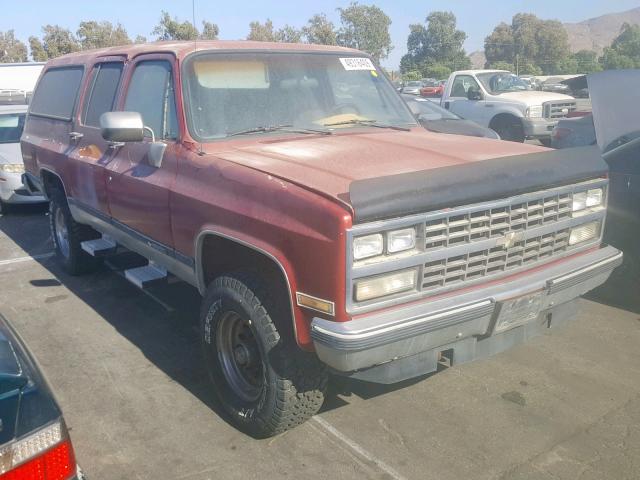 1GNGV26K8KF165886 - 1989 CHEVROLET SUBURBAN V BURGUNDY photo 1