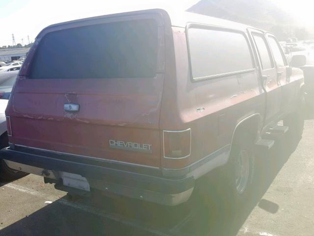 1GNGV26K8KF165886 - 1989 CHEVROLET SUBURBAN V BURGUNDY photo 4