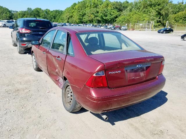 1FAFP34N97W306916 - 2007 FORD FOCUS ZX4 BURGUNDY photo 3