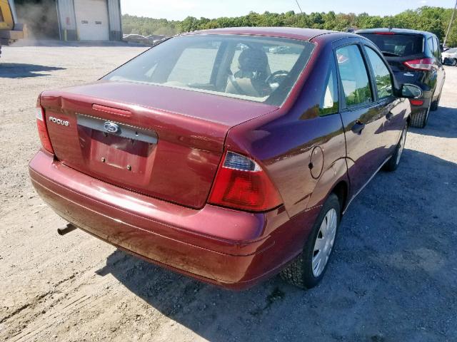 1FAFP34N97W306916 - 2007 FORD FOCUS ZX4 BURGUNDY photo 4