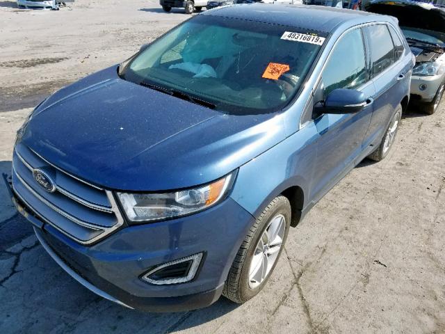 2FMPK3J88JBB53820 - 2018 FORD EDGE SEL BLUE photo 2