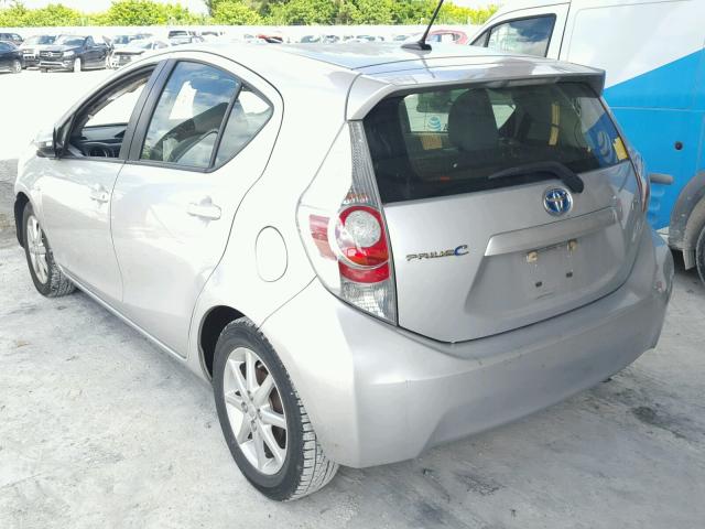 JTDKDTB39D1533034 - 2013 TOYOTA PRIUS C SILVER photo 3