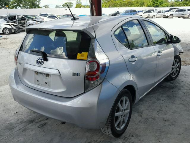 JTDKDTB39D1533034 - 2013 TOYOTA PRIUS C SILVER photo 4