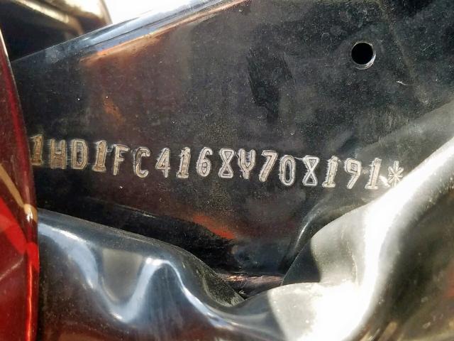 1HD1FC4168Y708191 - 2008 HARLEY-DAVIDSON FLHTCUI BURGUNDY photo 10