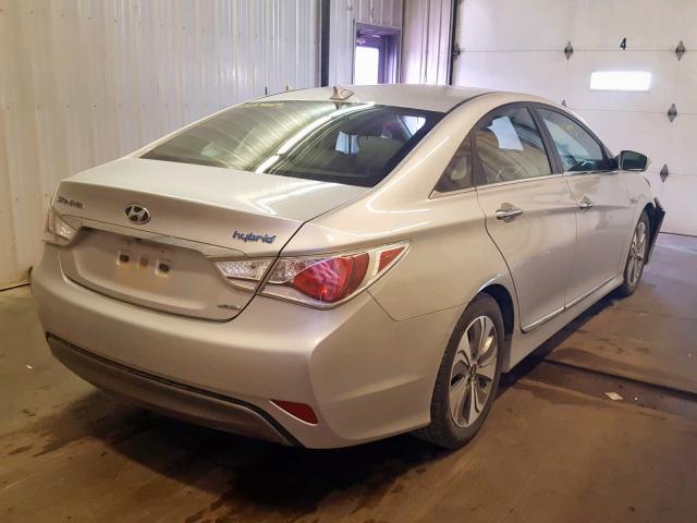 KMHEC4A45DA100175 - 2013 HYUNDAI SONATA HYB SILVER photo 4