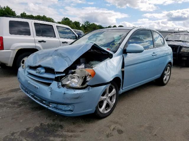 KMHCN36C87U046319 - 2007 HYUNDAI ACCENT SE BLUE photo 2