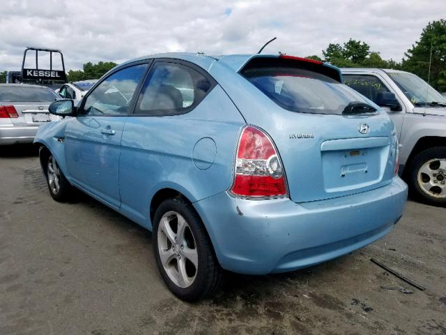 KMHCN36C87U046319 - 2007 HYUNDAI ACCENT SE BLUE photo 3