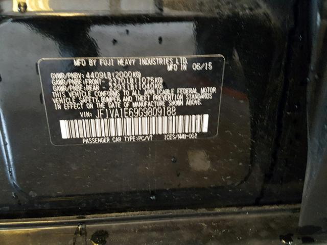 JF1VA1E69G9809188 - 2016 SUBARU WRX PREMIU BLACK photo 10