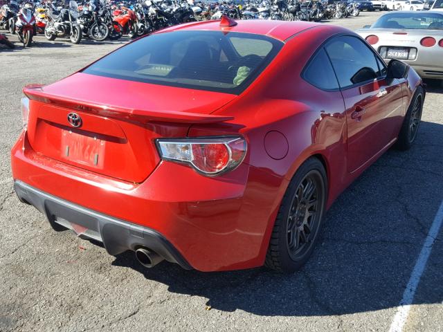 JF1ZNAA18D2719891 - 2013 TOYOTA SCION FR-S RED photo 4