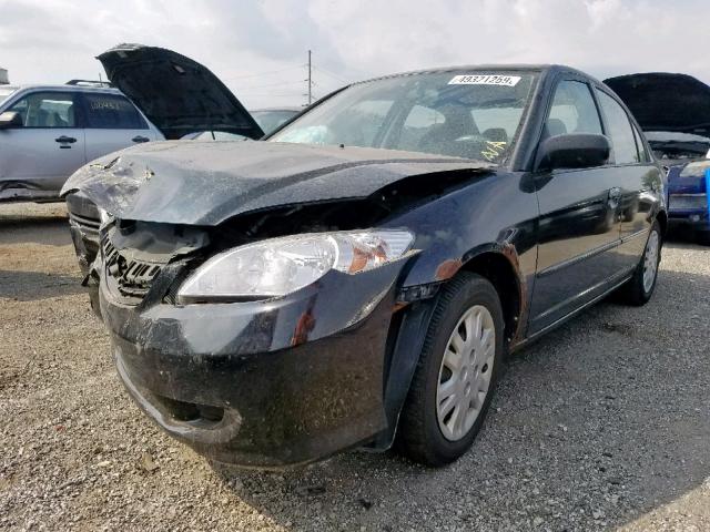 2HGES16634H603044 - 2004 HONDA CIVIC LX BLACK photo 2