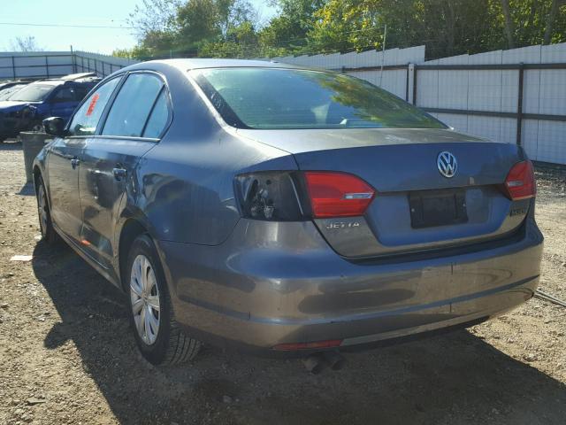 3VW2K7AJ5DM300250 - 2013 VOLKSWAGEN JETTA BASE 灰色 照片 3