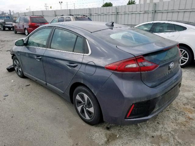 KMHC75LC4JU089914 - 2018 HYUNDAI IONIQ SEL GRAY photo 3