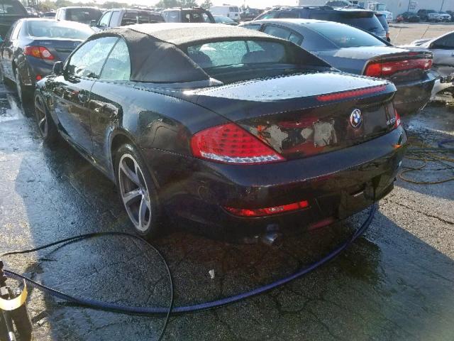 WBAEB53508CX62756 - 2008 BMW 650 I BLACK photo 3