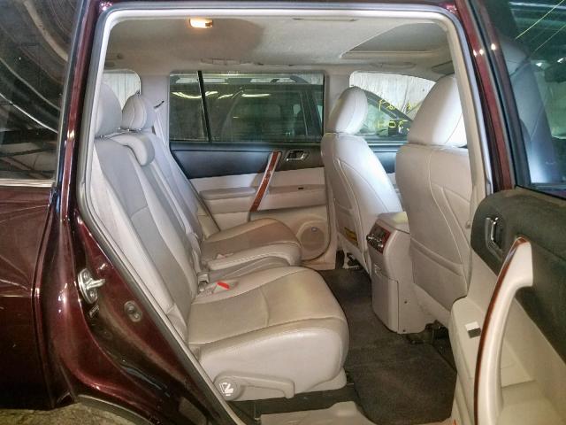 5TDDK3EH1DS216504 - 2013 TOYOTA HIGHLANDER BURGUNDY photo 6