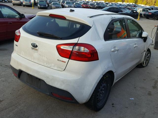 KNADN5A34F6423191 - 2015 KIA RIO EX WHITE photo 4