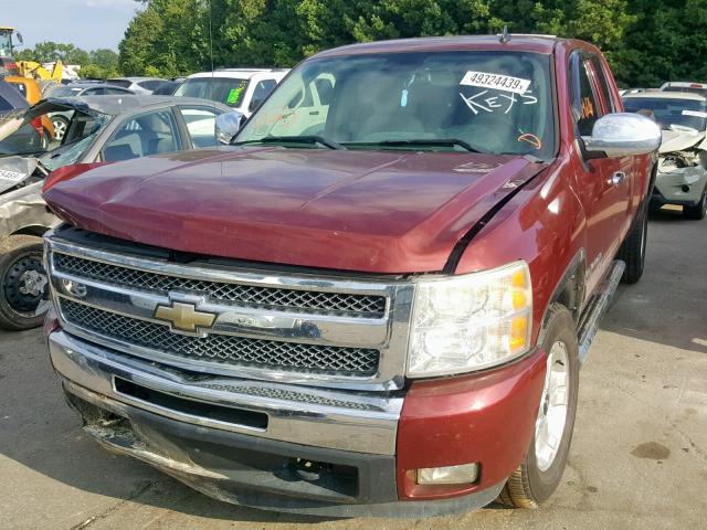 1GCEC29009Z176681 - 2009 CHEVROLET SILVERADO BURGUNDY photo 2