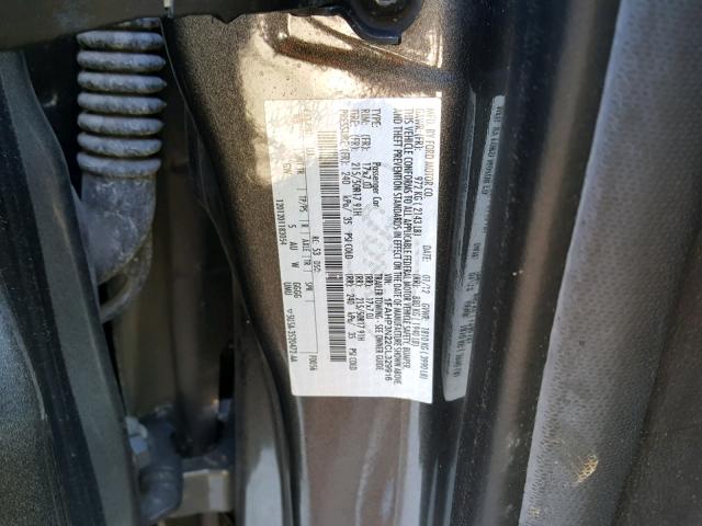 1FAHP3N22CL329916 - 2012 FORD FOCUS TITA GRAY photo 10