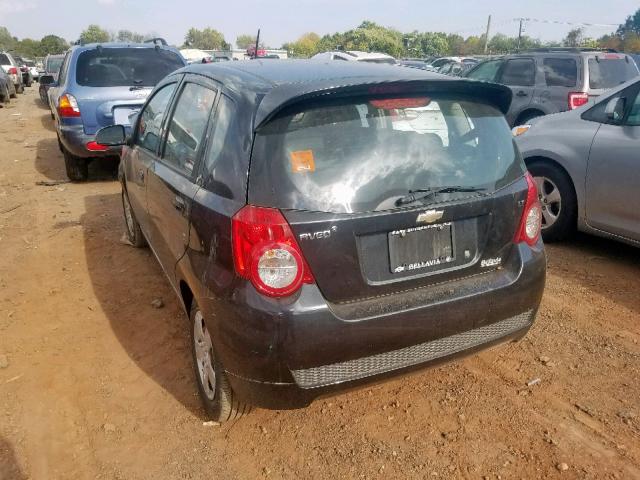 KL1TD66E09B357839 - 2009 CHEVROLET AVEO LS BLACK photo 3