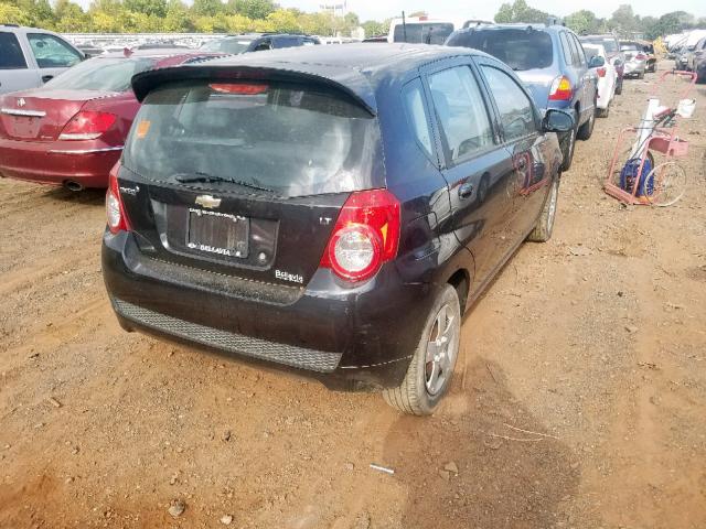 KL1TD66E09B357839 - 2009 CHEVROLET AVEO LS BLACK photo 4