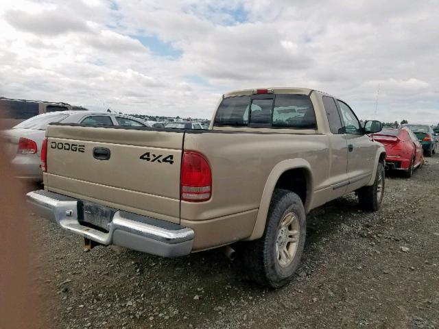 1B7GG42N52S522589 - 2002 DODGE DAKOTA SLT TAN photo 4