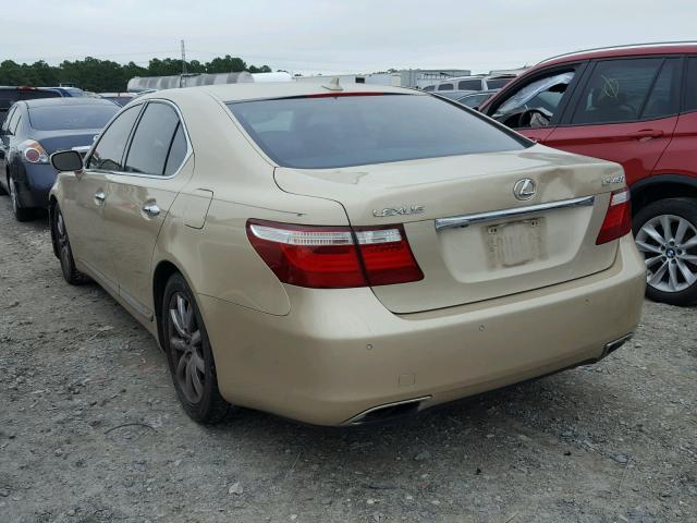 JTHBL46F075013152 - 2007 LEXUS LS 460 GOLD photo 3