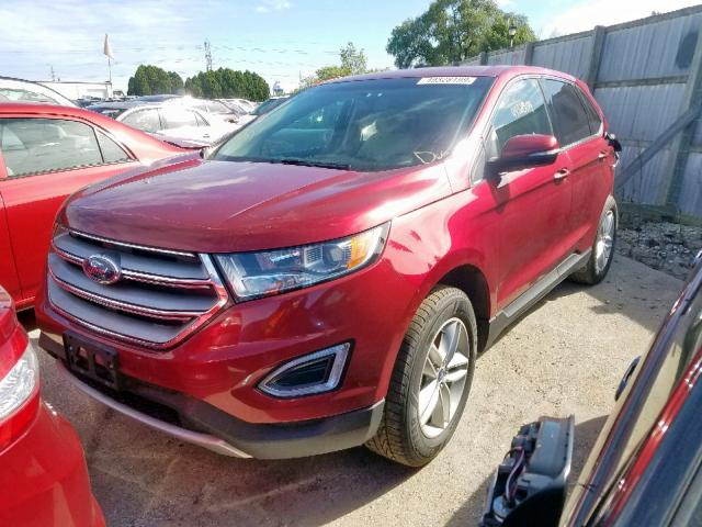 2FMPK4J88GBB84161 - 2016 FORD EDGE SEL RED photo 2