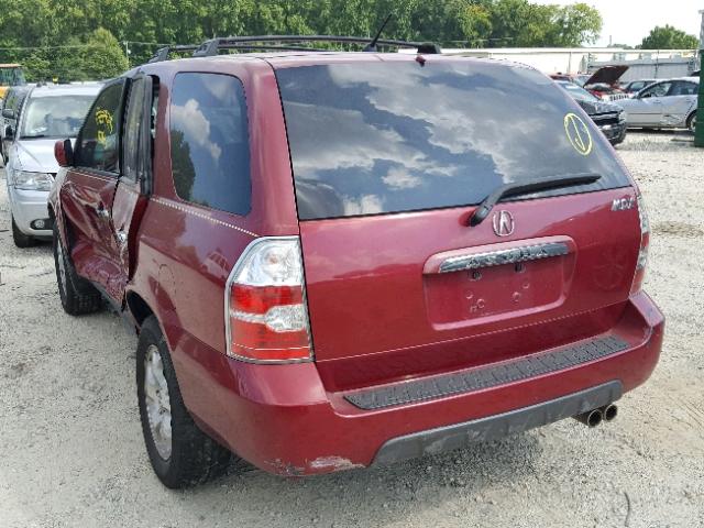 2HNYD18882H535402 - 2002 ACURA MDX TOURIN MAROON photo 3