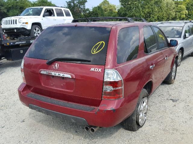 2HNYD18882H535402 - 2002 ACURA MDX TOURIN MAROON photo 4