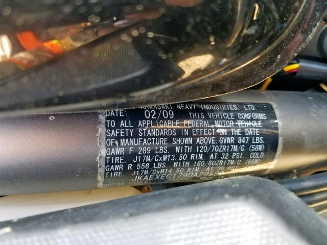 JKAEXEC179DA29582 - 2009 KAWASAKI EX650 C 黑色 照片 10