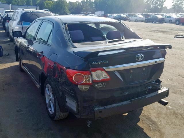 2T1BU4EEXBC708063 - 2011 TOYOTA COROLLA BA BLACK photo 3