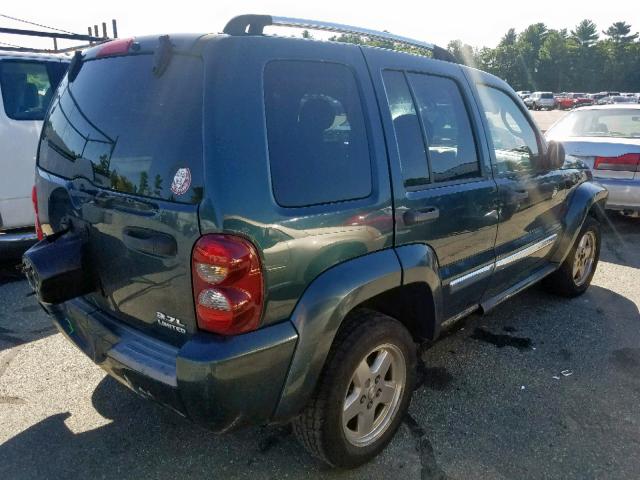 1J4GL58K65W593015 - 2005 JEEP LIBERTY LI GREEN photo 4