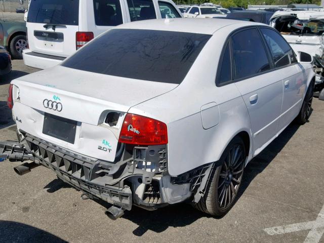 WAUBF78EX8A169283 - 2008 AUDI A4 S-LINE WHITE photo 4