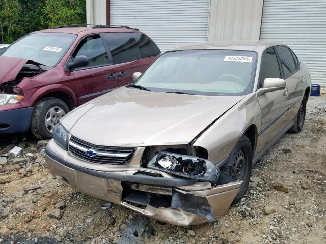 2G1WF55E729372625 - 2002 CHEVROLET IMPALA GOLD photo 2