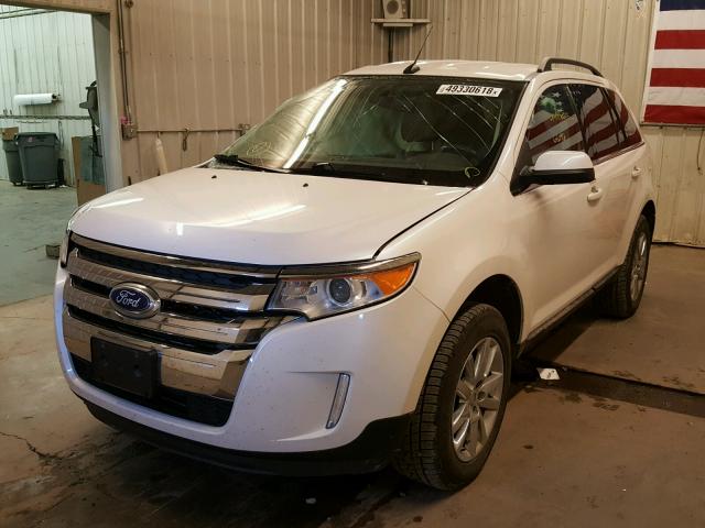 2FMDK4KC6DBA44742 - 2013 FORD EDGE LIMIT WHITE photo 2