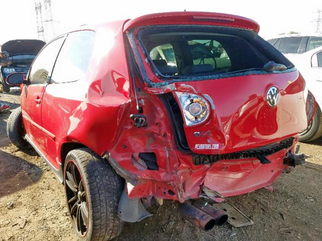 WVWFV71K07W266551 - 2007 VOLKSWAGEN NEW GTI FA RED photo 3